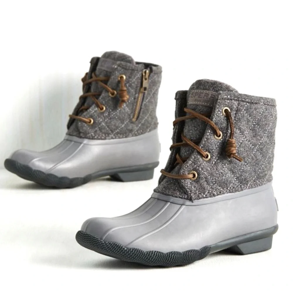 SPERRY Saltwater Wool Quarter Winter Ankle Duck Boot Gray Size 11 STS97562F